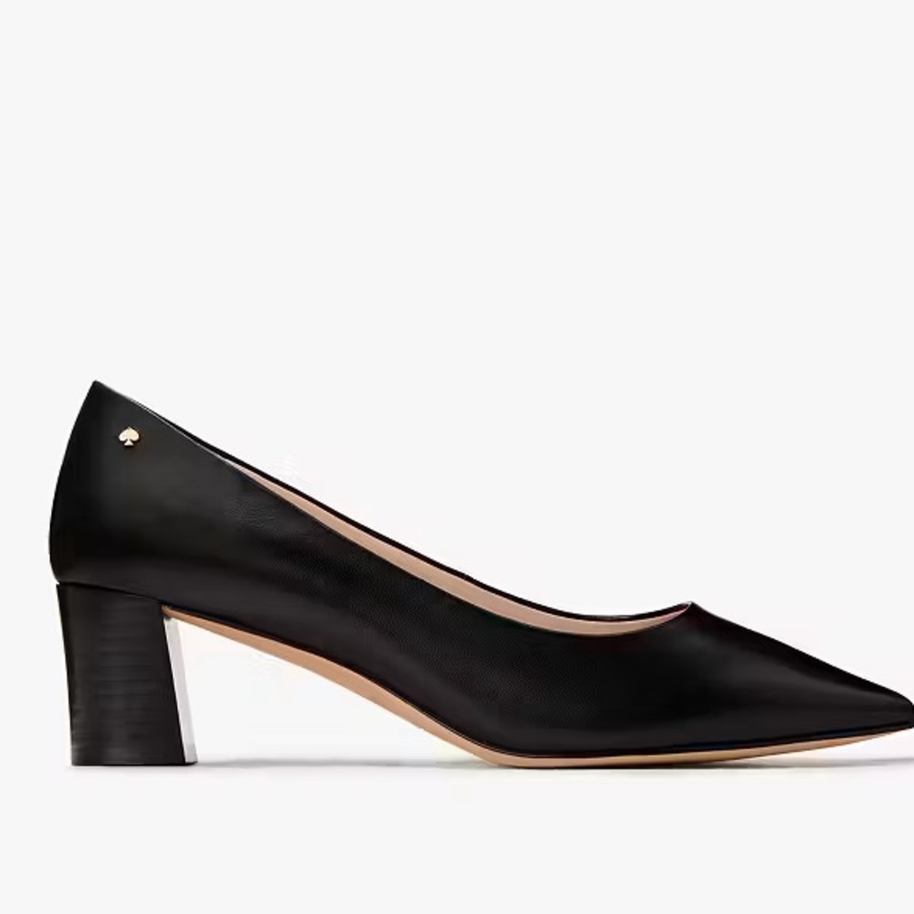 Kate Spade Black Leather Block Heels